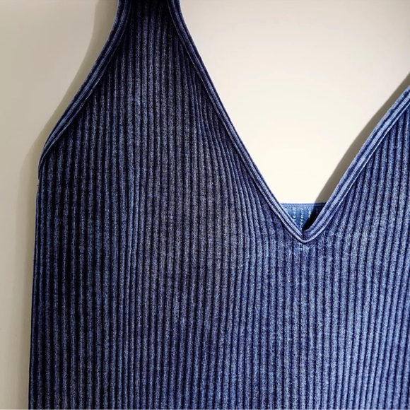 NEW Free People Intimately Washed Seamless Crop In Smokey blue - Picture 3 of 3
